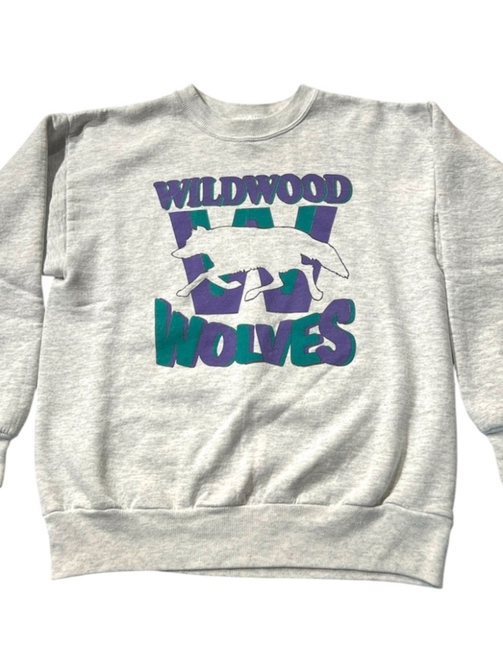 Vintage Wildwood Wolves Grey Marle Hanes Activewear Sweatshirt Youth L 14-16